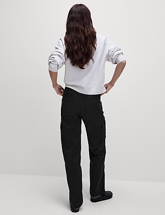 Lyocell Rich Cargo Straight Leg Trousers