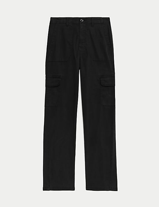 Lyocell Rich Cargo Straight Leg Trousers