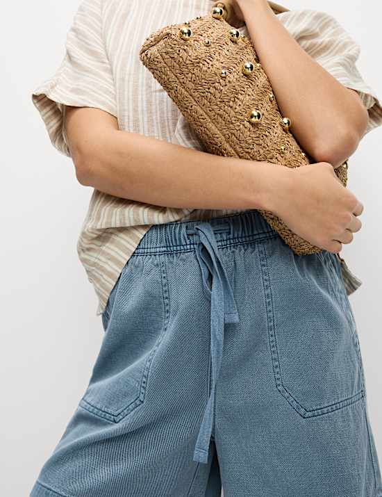 Cotton Blend Garment Dye Shorts