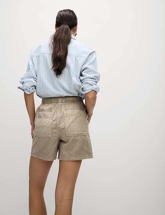 Cotton Blend Garment Dye Shorts