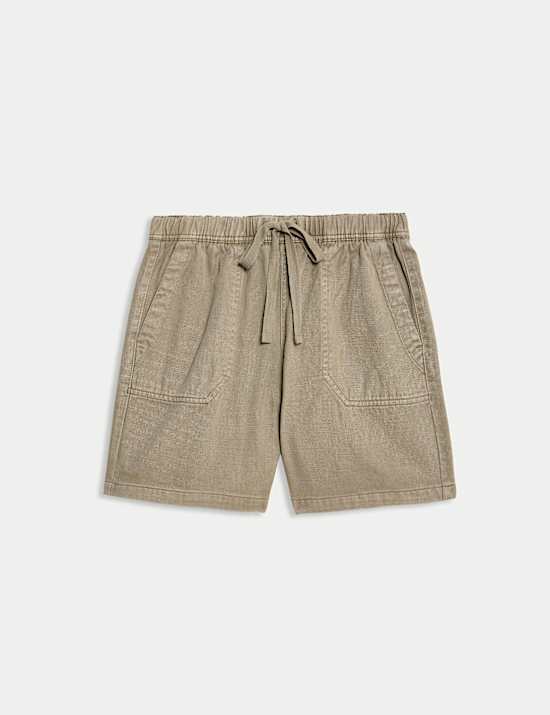 Cotton Blend Garment Dye Shorts