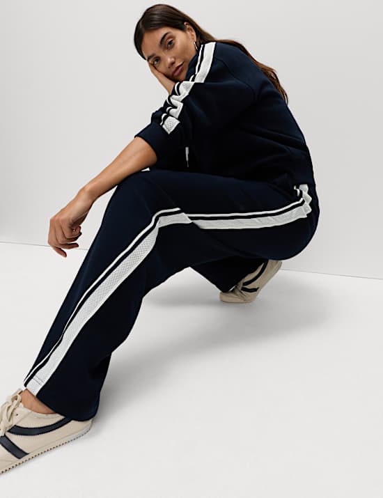 Pure Cotton Side Stripe Relaxed Joggers