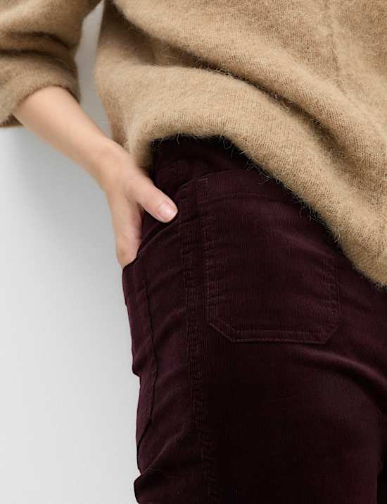 High Waisted Flared Corduroy Trousers