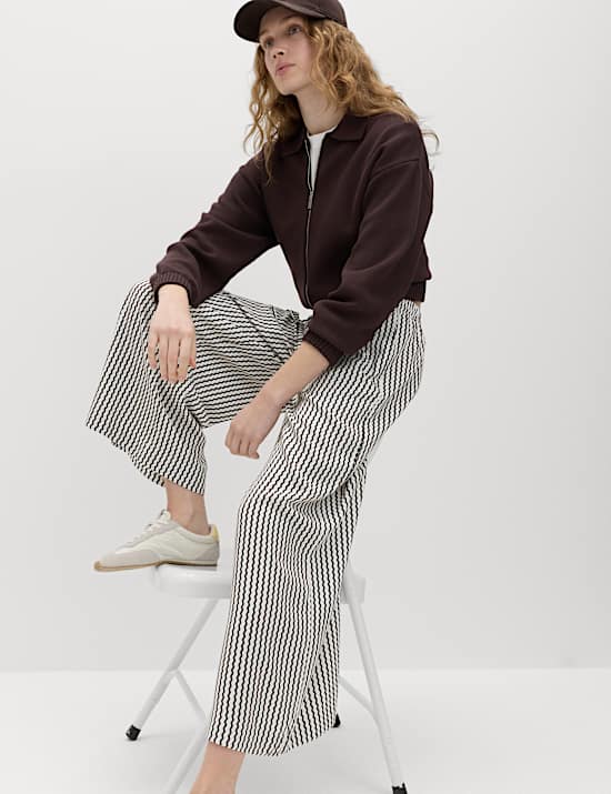 Printed Pull On Wide Leg Culottes