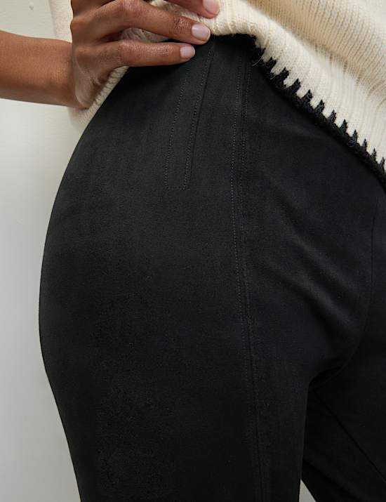 Leggings in Wildlederoptik