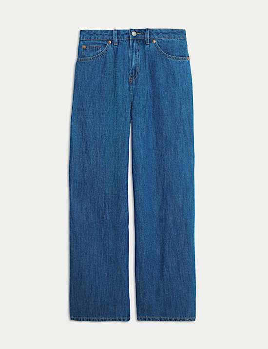 Pantalon coupe large en jean lin mélangé