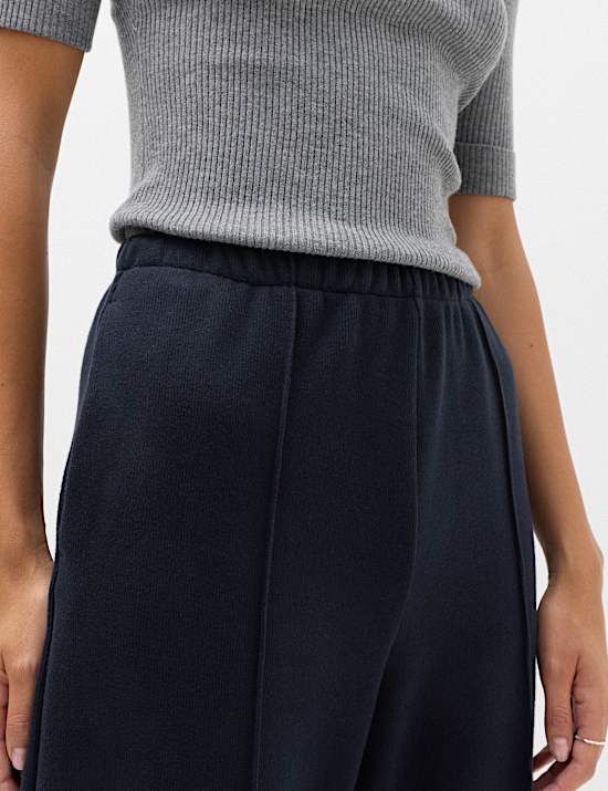 Cotton Rich Pintuck Wide Leg Trousers
