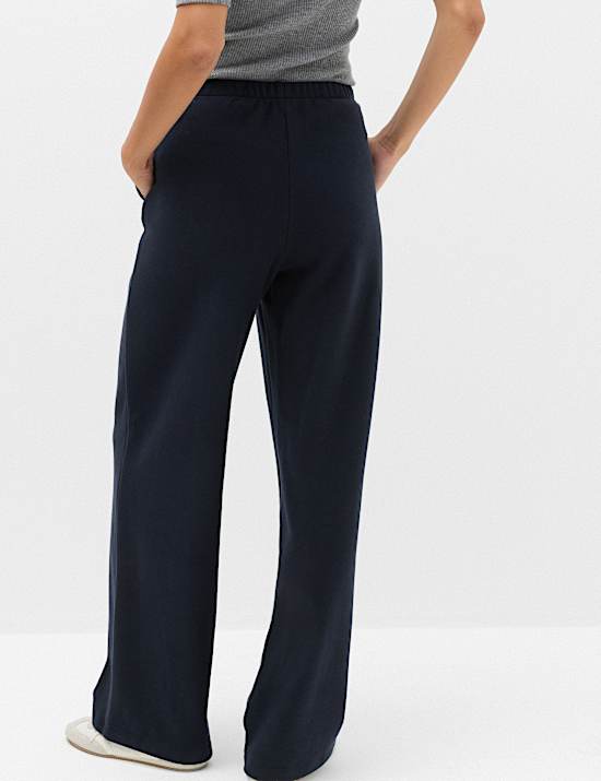 Cotton Rich Pintuck Wide Leg Trousers