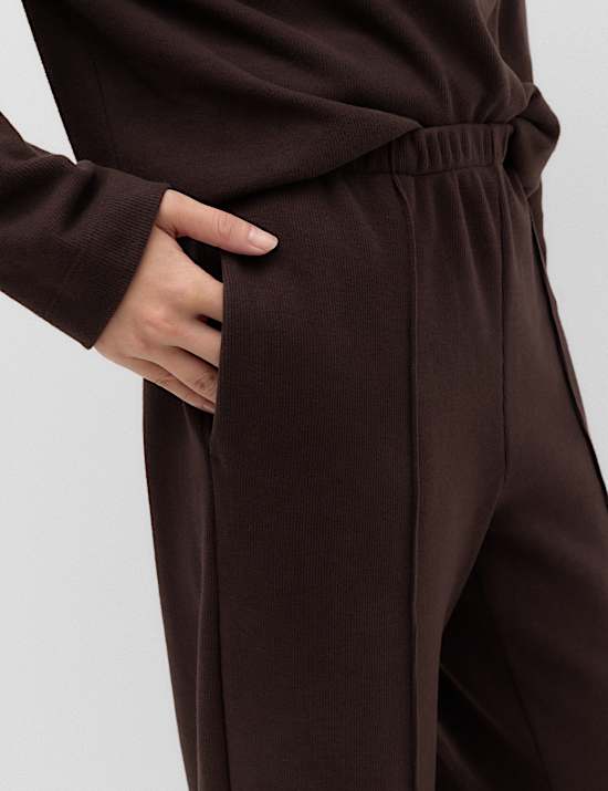 Cotton Rich Pintuck Wide Leg Trousers