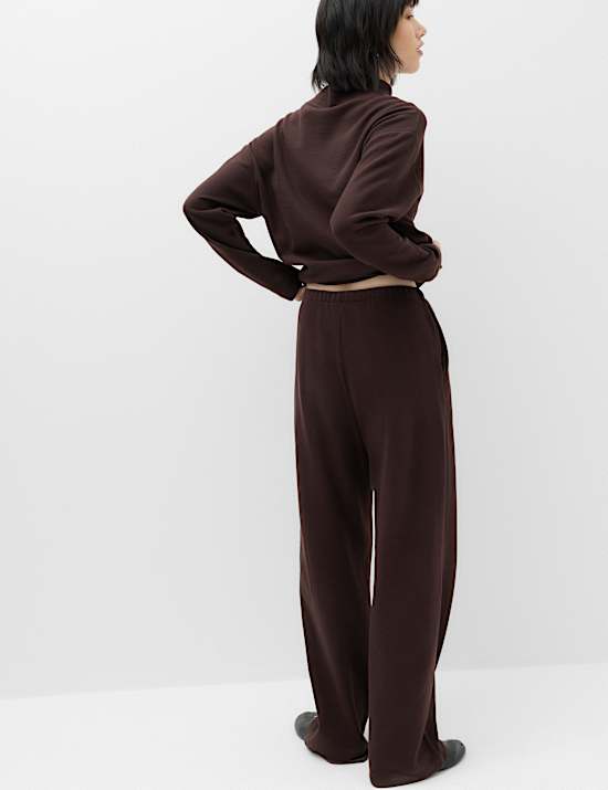 Cotton Rich Pintuck Wide Leg Trousers