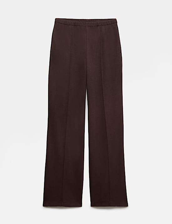 Cotton Rich Pintuck Wide Leg Trousers