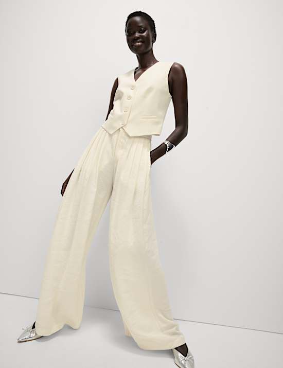 Pleated Palazzo Trousers