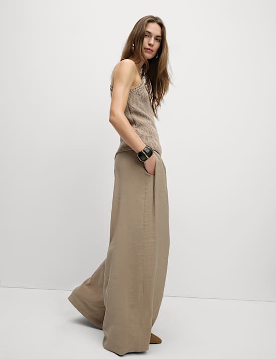 Pleated Palazzo Trousers