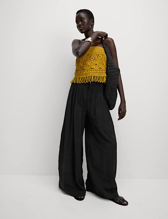Pleated Palazzo Trousers