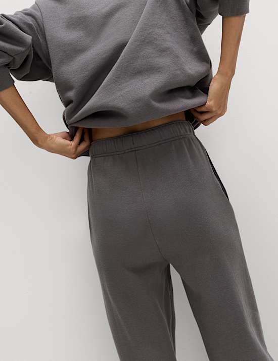 Cotton Rich Drawstring Wide Leg Joggers