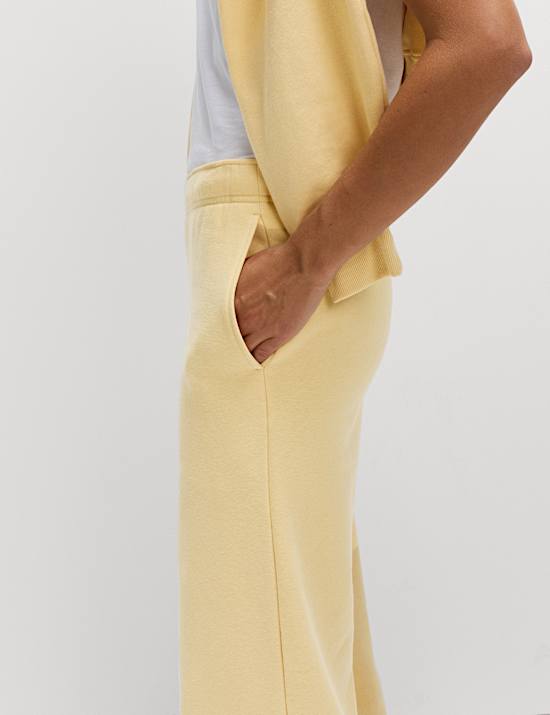 Cotton Rich Drawstring Wide Leg Joggers