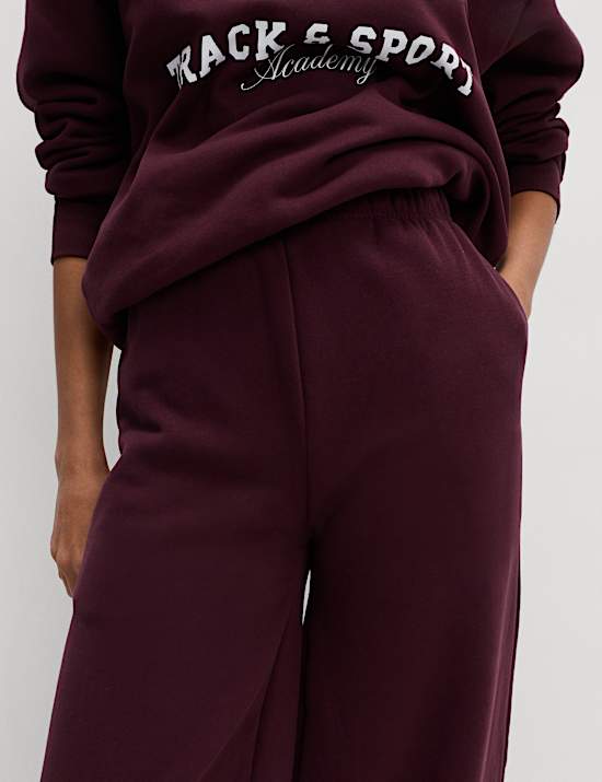 Pantalon de jogging coupe large en coton avec cordon