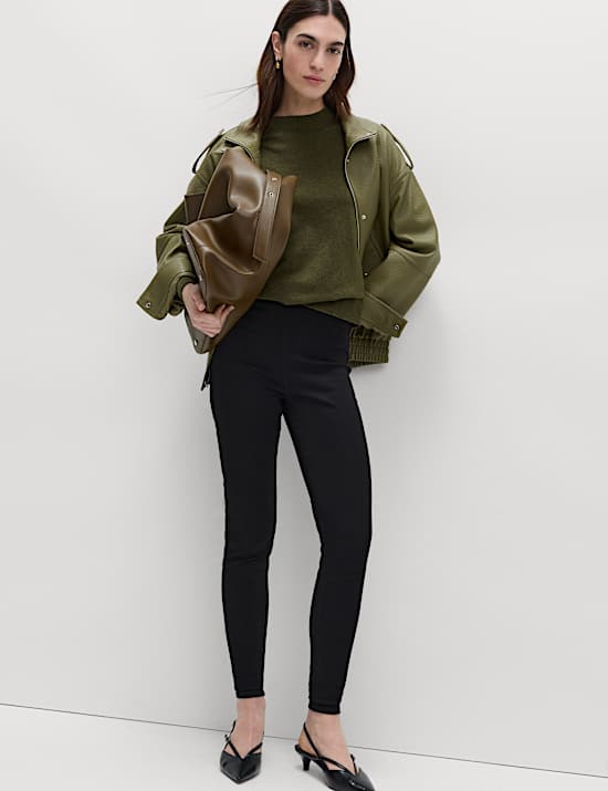 Jeggings taille haute &eacute;lastique