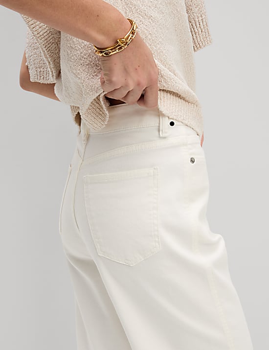 High Waisted Carrot Leg Ankle Grazer Jeans