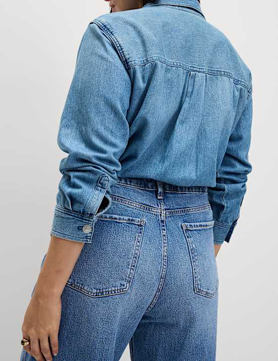 High Waisted Carrot Leg Ankle Grazer Jeans