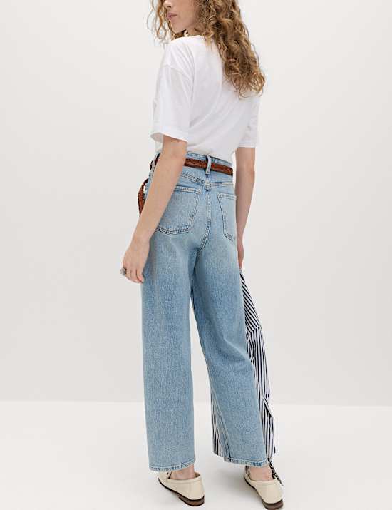 Jean taille haute coupe carotte longueur cheville