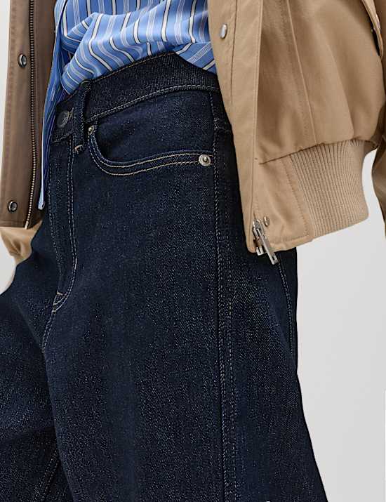 Jean taille haute coupe carotte longueur cheville