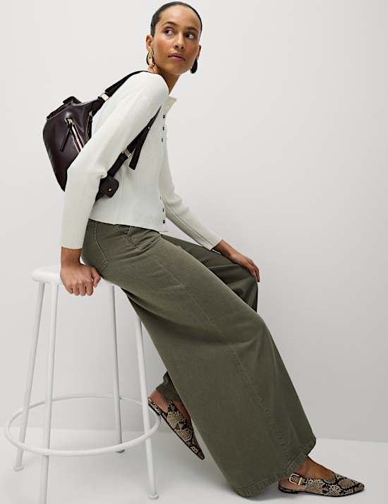 Cotton Rich Palazzo Trousers