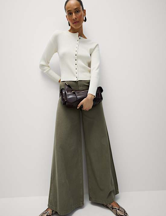 Cotton Rich Palazzo Trousers