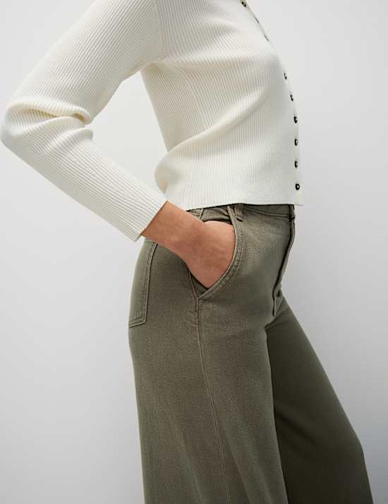 Cotton Rich Palazzo Trousers