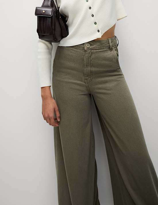 Cotton Rich Palazzo Trousers