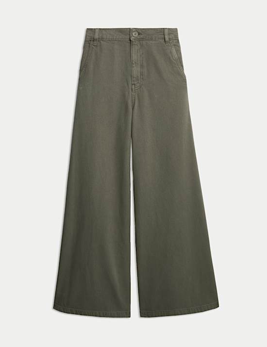 Cotton Rich Palazzo Trousers