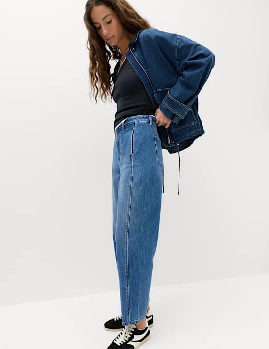 Cotton Rich High Waisted Carrot Leg Jeans
