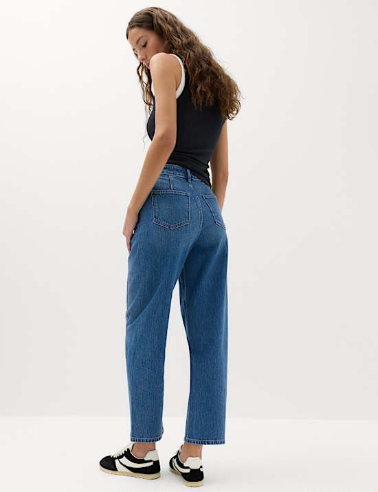 Cotton Rich High Waisted Carrot Leg Jeans