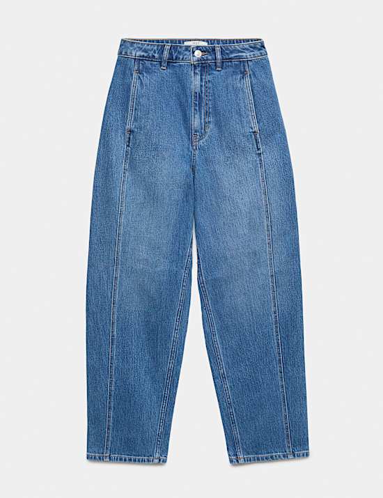 Cotton Rich High Waisted Carrot Leg Jeans