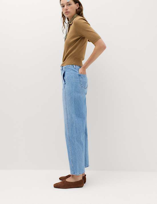 Cotton Rich High Waisted Carrot Leg Jeans