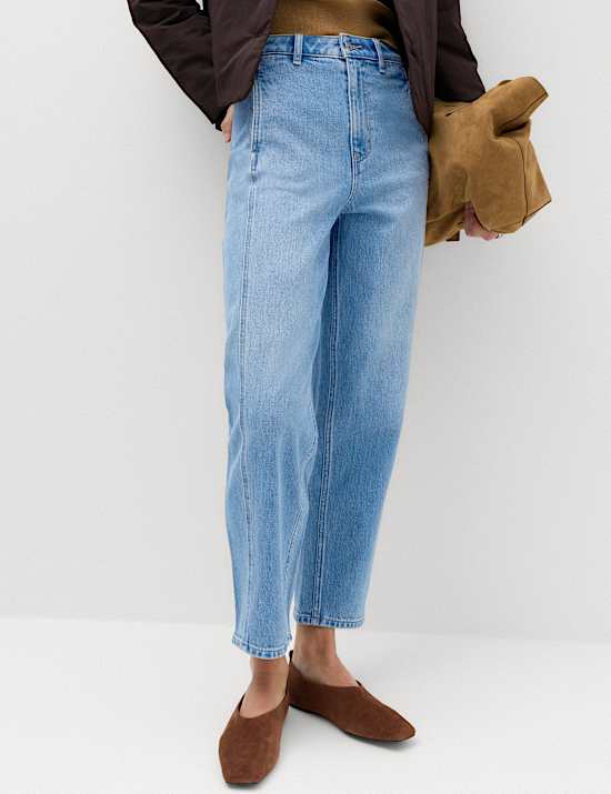 Cotton Rich High Waisted Carrot Leg Jeans