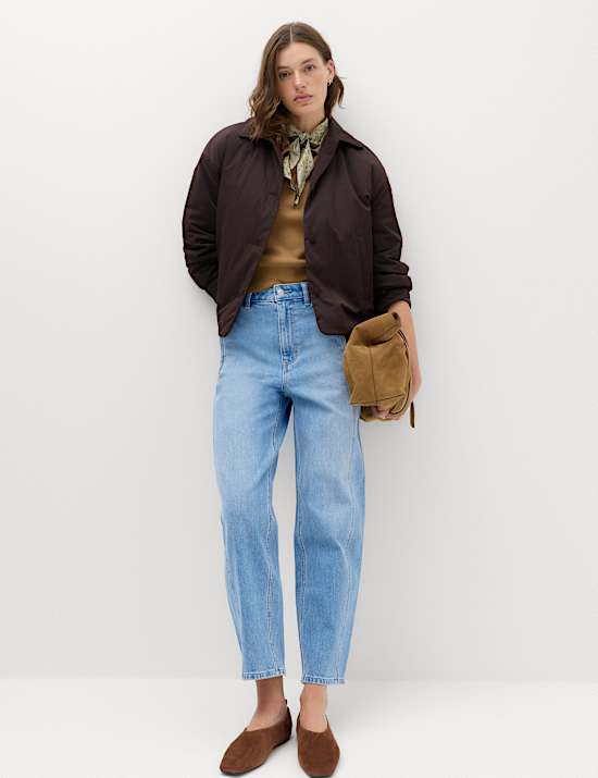 Cotton Rich High Waisted Carrot Leg Jeans