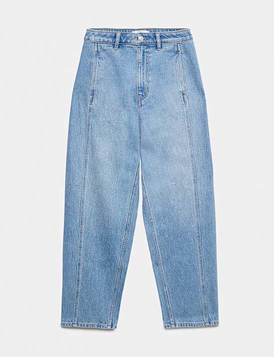 Cotton Rich High Waisted Carrot Leg Jeans