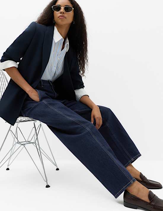 Cotton Rich High Waisted Carrot Leg Jeans