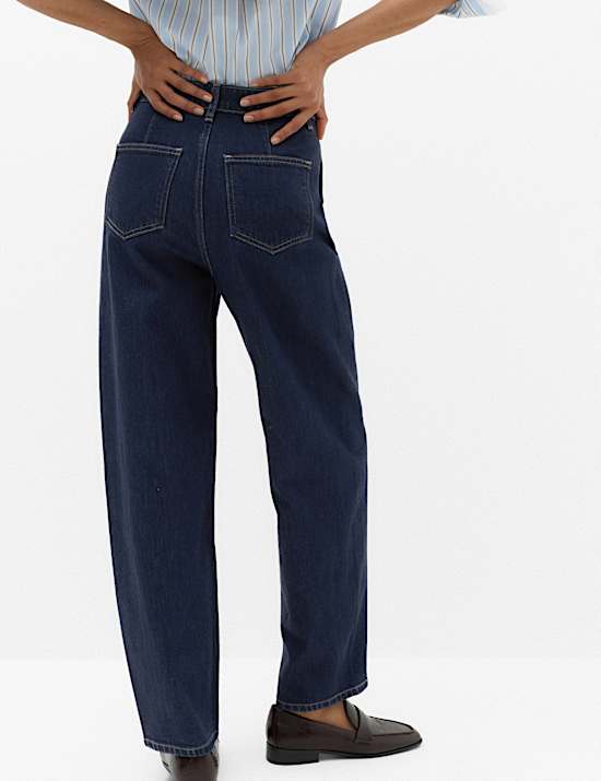 Cotton Rich High Waisted Carrot Leg Jeans