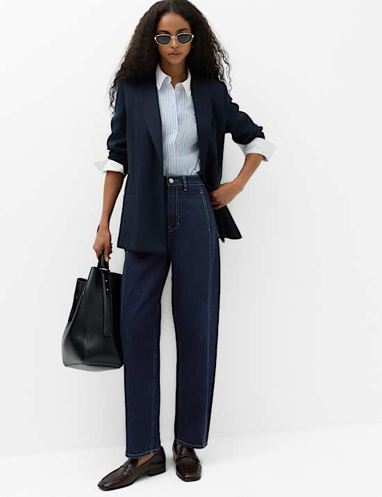 Cotton Rich High Waisted Carrot Leg Jeans