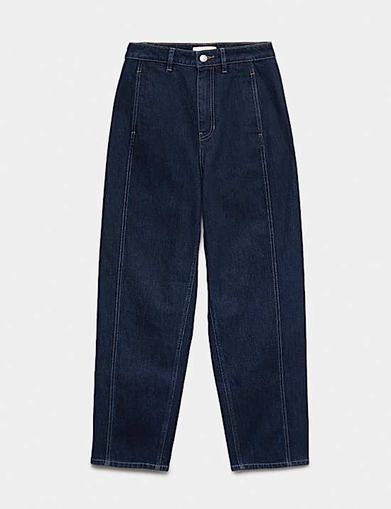 Cotton Rich High Waisted Carrot Leg Jeans