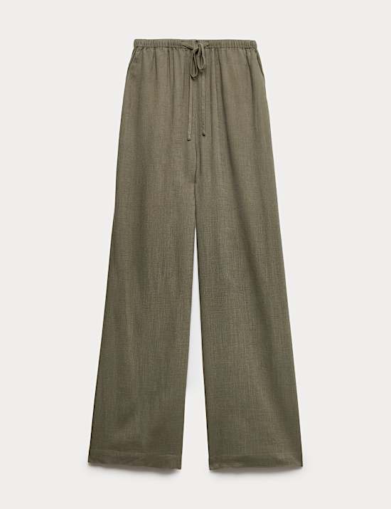 Broek met wijde pijpen, trekkoord en linnen