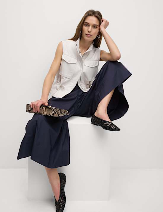 Παντελόνα crop από 100% βαμβάκι