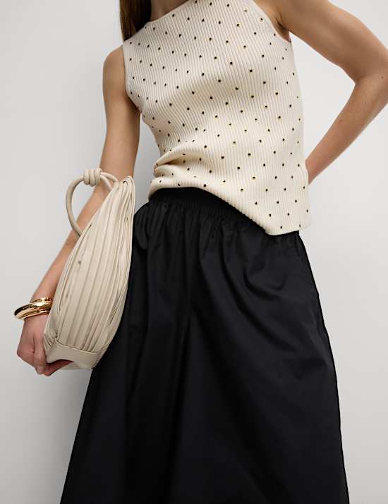 Pure Cotton Palazzo Cropped Trousers