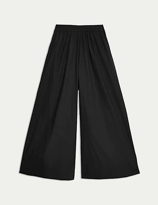 Pure Cotton Palazzo Cropped Trousers