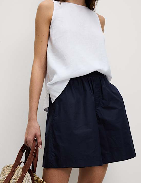 Short taille haute 100 % coton