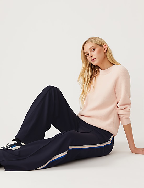 Side Stripe Wide Leg Trousers