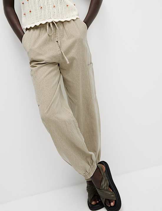 Lyocell Rich Joggers With Cotton & Linen