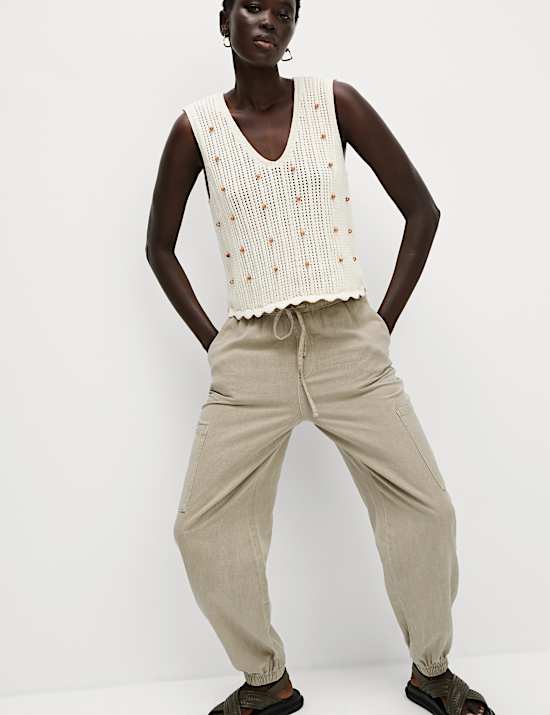 Lyocell Rich Joggers With Cotton & Linen